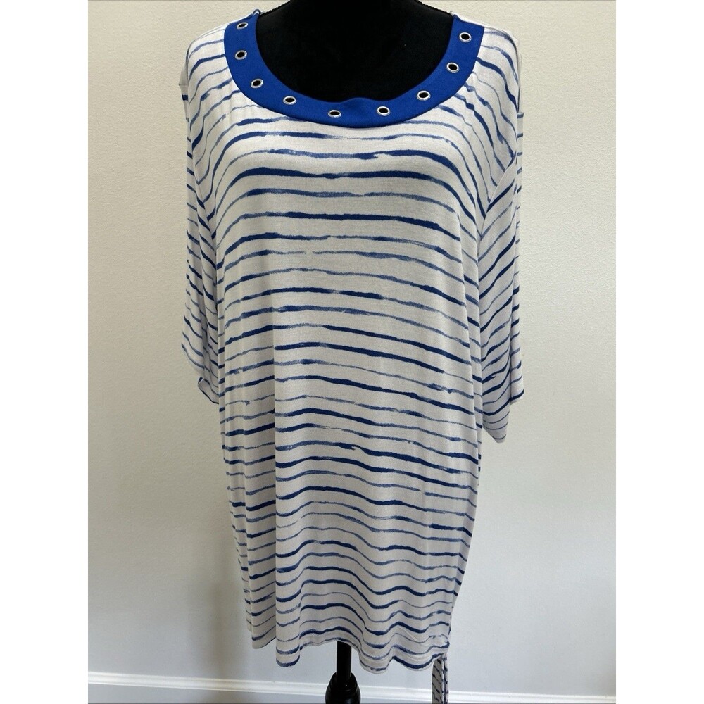 C.D. Cathy Daniels Womens Plus Top Size 3X Pullover Short Sleeve